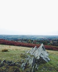 Scenic view of landscape against clear sky