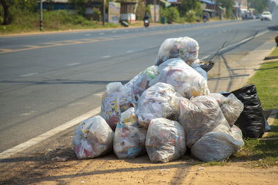 Stack of garbage on street