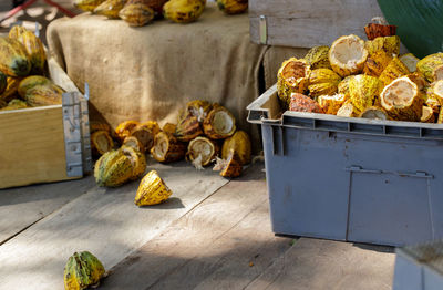 Vegetables for sale at market stall