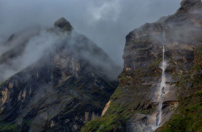 Scenic view of volcanic mountain