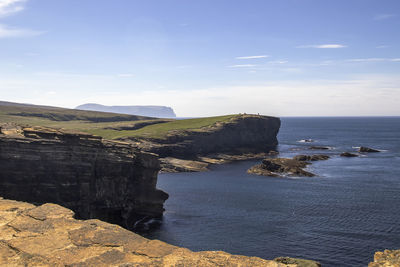 The cliffs at yesnaby on orkney in scotland, uk