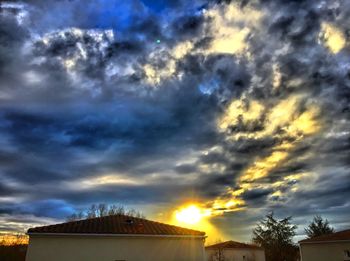 Low angle view of dramatic sky