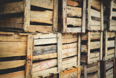 Full frame shot of old wooden wall