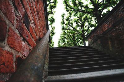 Low angle view of staircase by building