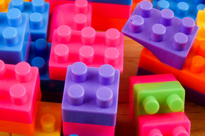 Close-up of toy blocks on table