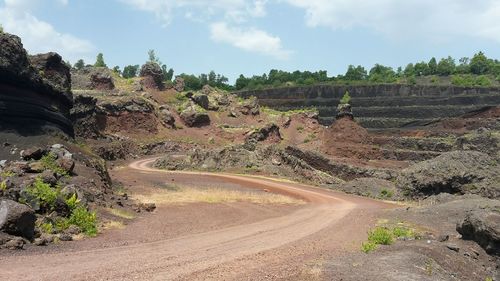 Dirt road passing through landscape