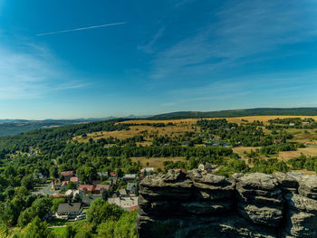 Scenic view of townscape against sky