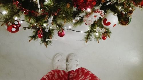 Christmas decoration hanging on tree
