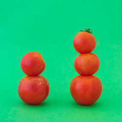 High angle view of tomatoes on table