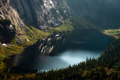 Scenic view of waterfall