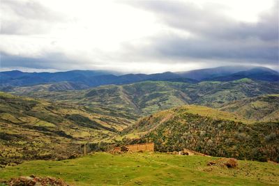 Scenic view of mountains against sky