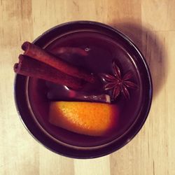 High angle view of food in bowl