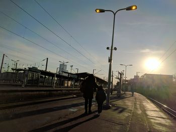 Man walking on street in city