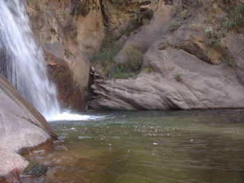 Scenic view of waterfall