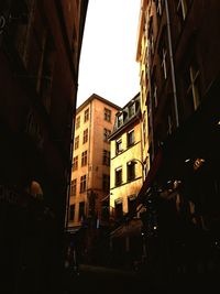 Low angle view of buildings in city