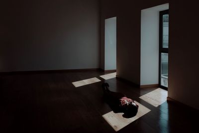 Empty wooden floor at home