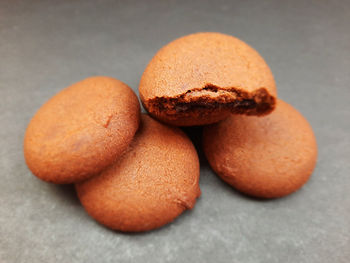 Close-up of cookies on table