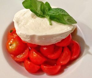 Close-up of served ice cream in plate