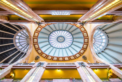 Directly below shot of ceiling at historical building