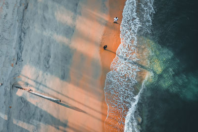 High angle view of beach