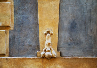 Animal pawn bas-relief on the façade of palazzo lomellino 