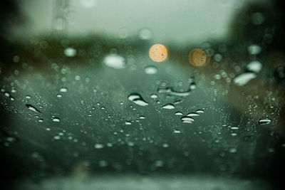 Full frame shot of wet glass window