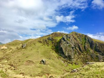 Low angle view of mountain against sky