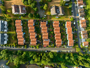 High angle view of buildings in city