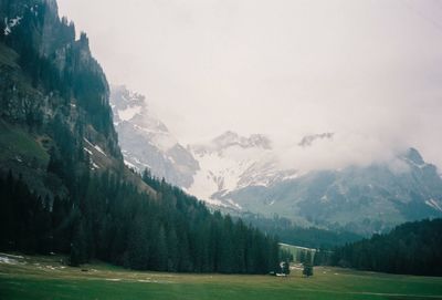 Scenic view of mountains against sky