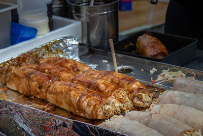 High angle view of food on table