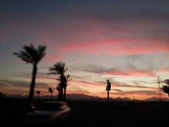 View of road at sunset