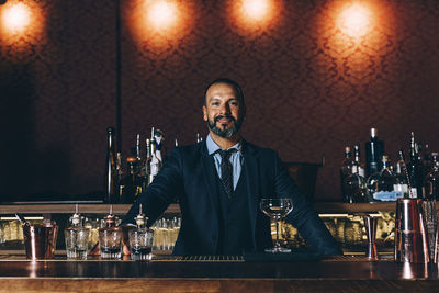 Portrait of mature man in bar