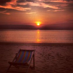 Scenic view of sunset over sea