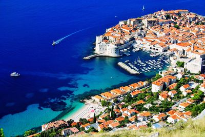 High angle view of dubrovnik old town