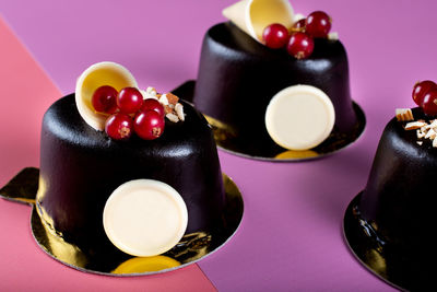 Close-up of dessert on table