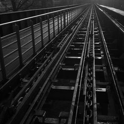 High angle view of railroad tracks