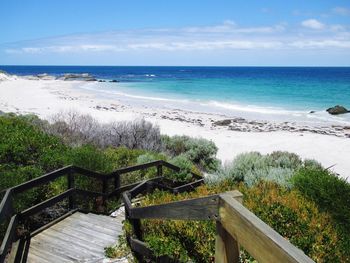 High angle view of beach against sky