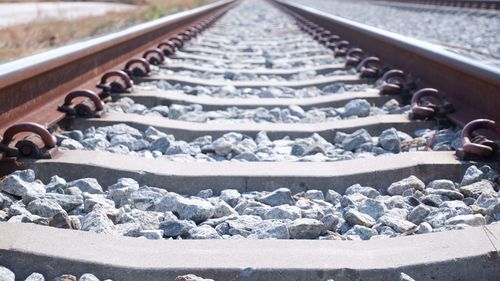 Close-up of railroad track