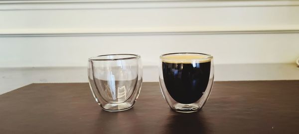 Close-up of glass of water on table