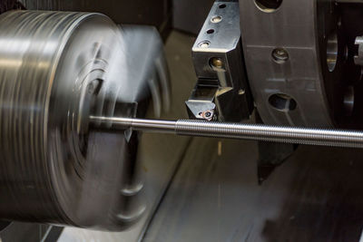 Close-up of machine part in factory