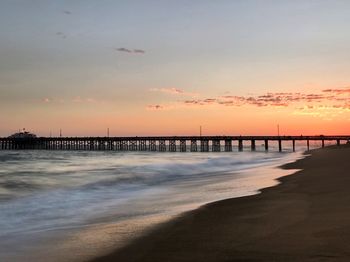 Scenic view of beach during sunset