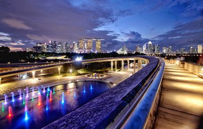 Illuminated city at night