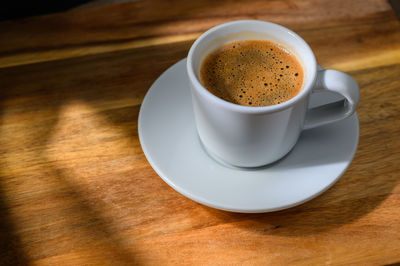 Close-up of coffee on table