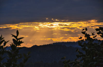 Scenic view of orange sky