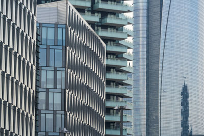 Closeup of towers at porta garibaldi financial district business center