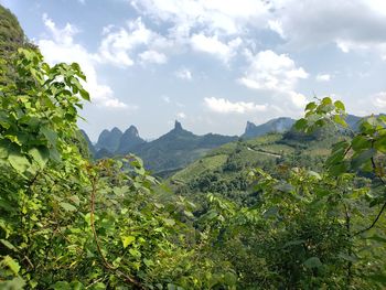 Scenic view of mountains against sky