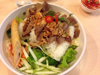 Close-up of served food in plate