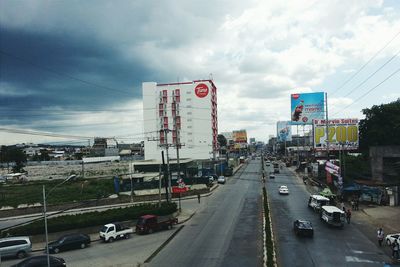 High angle view of city street