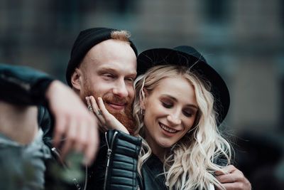 Portrait of a smiling young couple