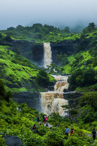 Scenic view of waterfall